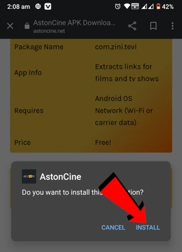 Install Astoncine on android image